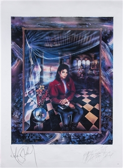 Michael Jackson Signed 30x40" Serigraph "The Book" 342/375 (Beckett)	